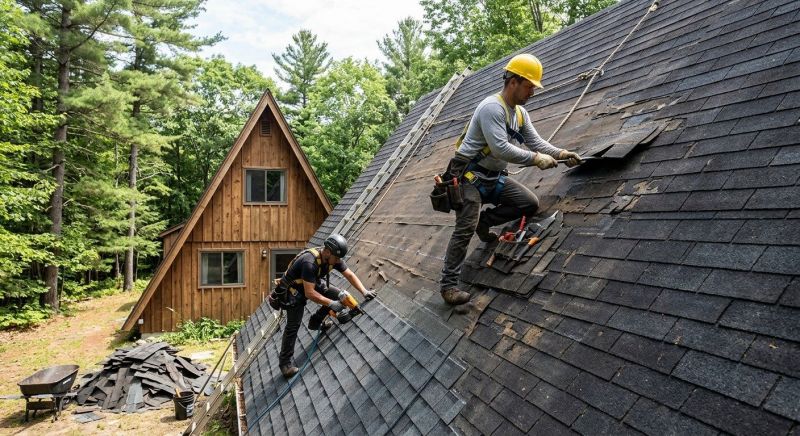 A Frame Roof Installation in Chittenden County, VT