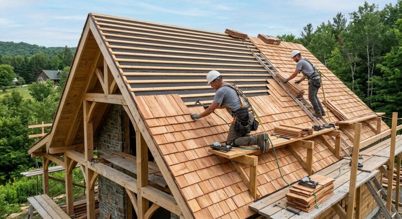 Cedar Shake Roof Construction in Saint Albans, VT