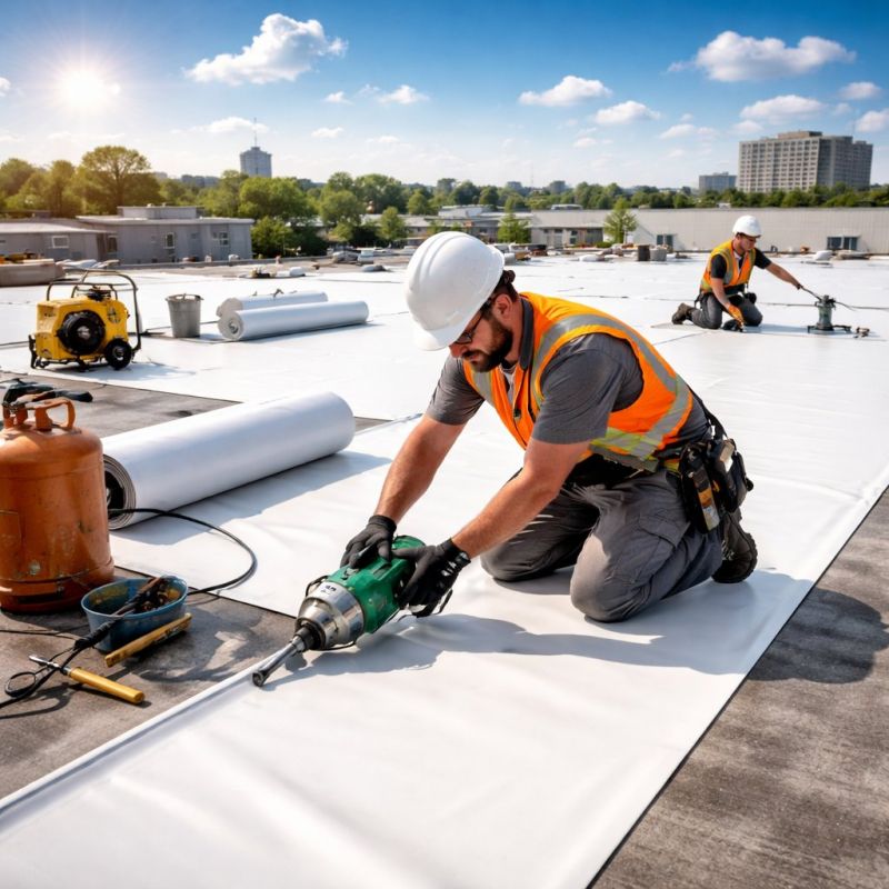 Single Ply Roof Installation in Plattsburgh, NY