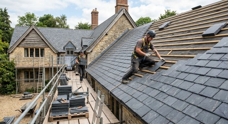 Slate Roof Construction in Cambridge, VT