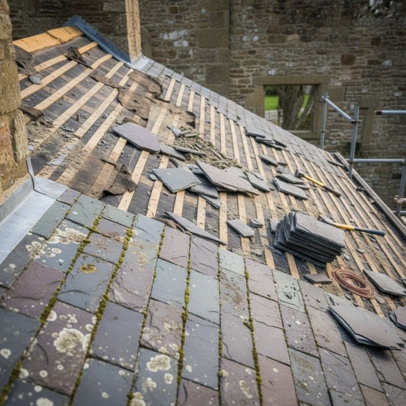 Slate Roof Replacement in Grand Isle, VT